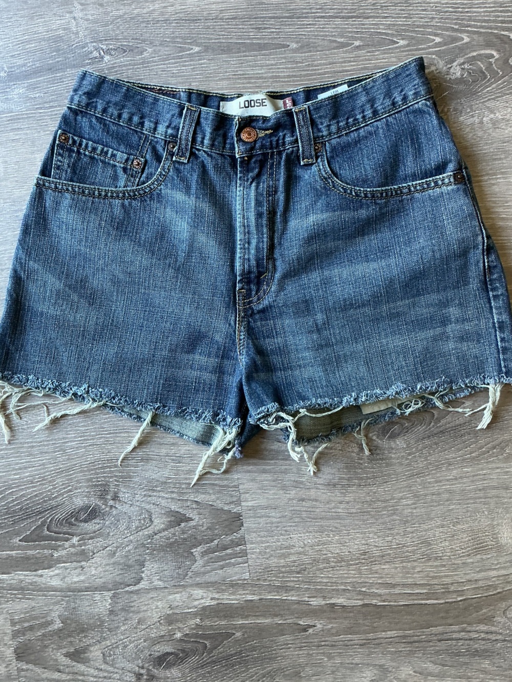 Levi's 569 High-Rise Loose Denim Cutoff Shorts